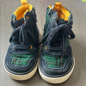 GAP Kids Plaid High-Top Sneakers - Green and Black